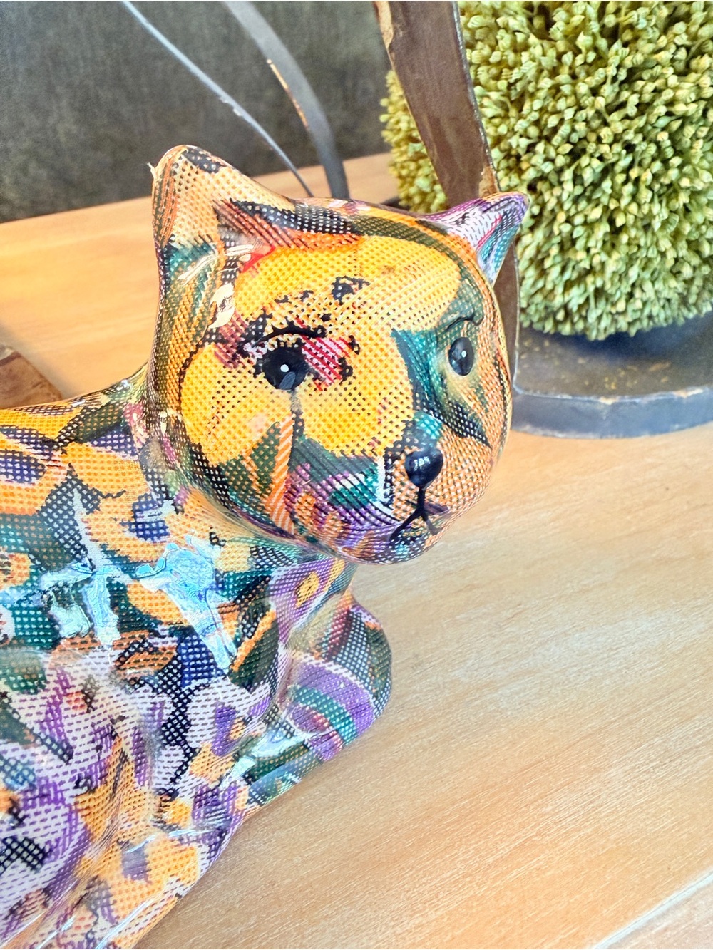 Vintage Joan Baker Patchwork Porcelain Cat - Picture 13 of 16